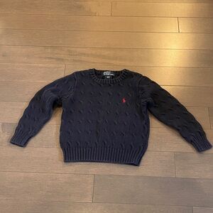 Ralph Lauren Dark Blue Crewneck Sweater with Red Logo